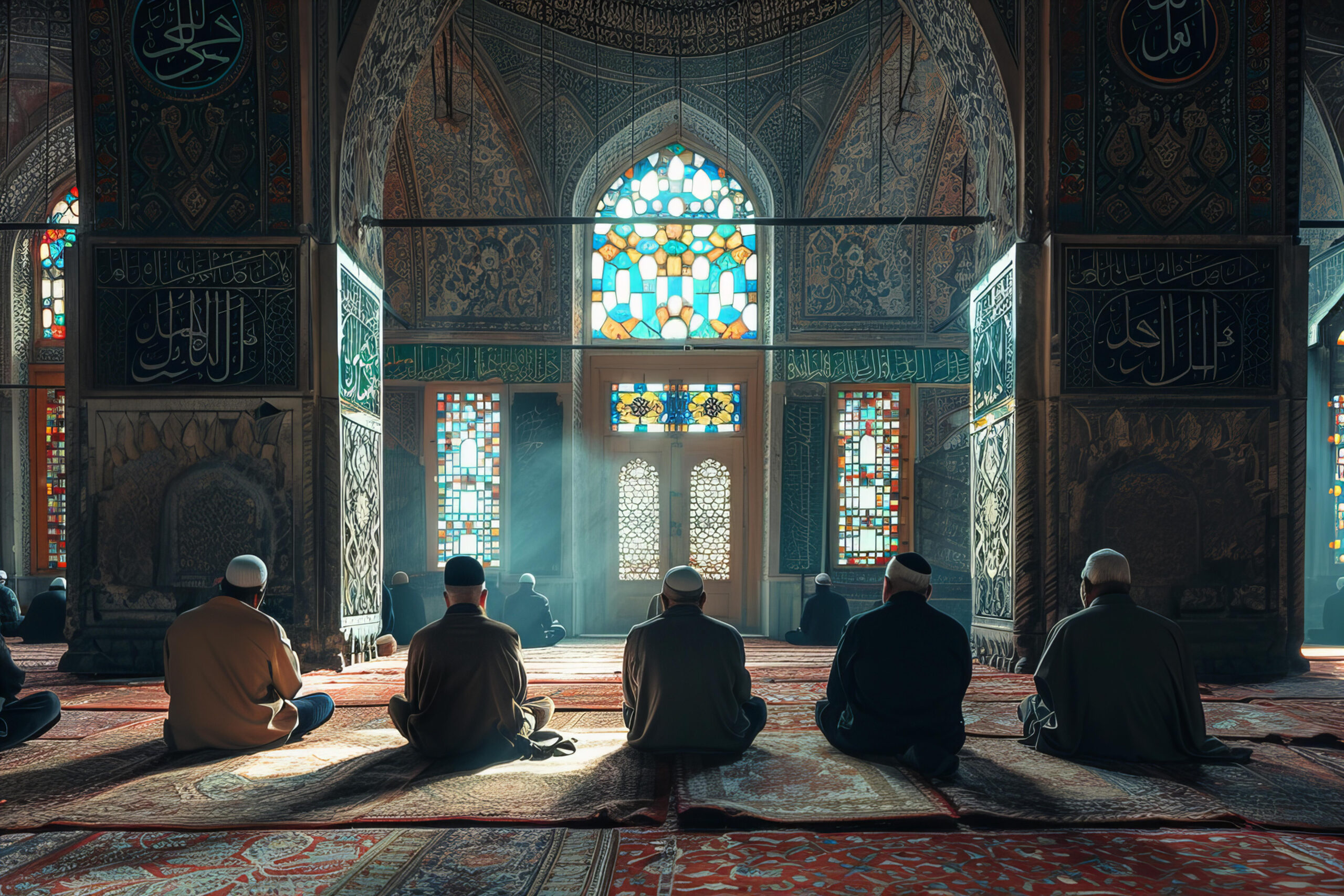 Group of men studying in the mosque