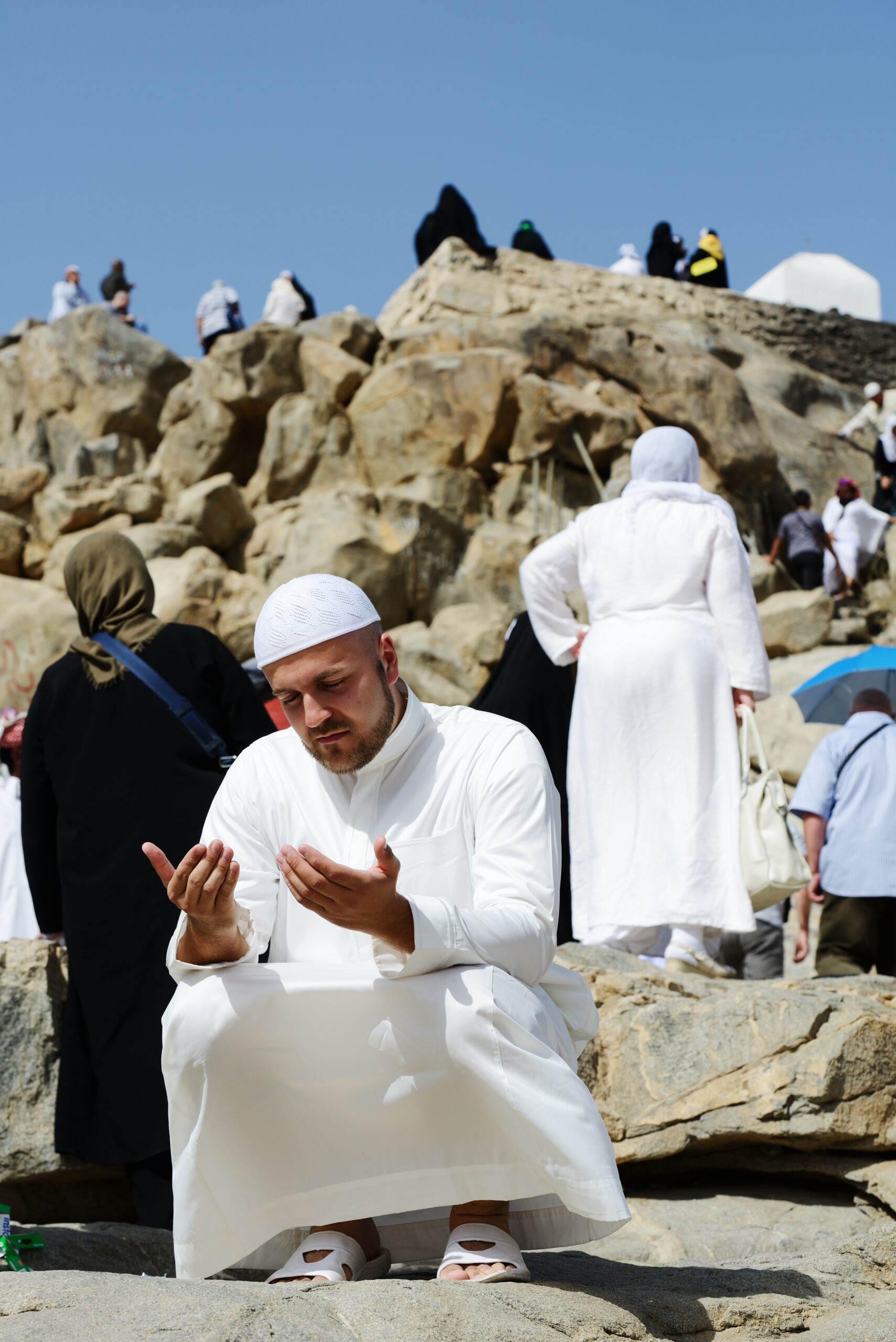 Muslims gather on Aarafa during the pilgrimage.